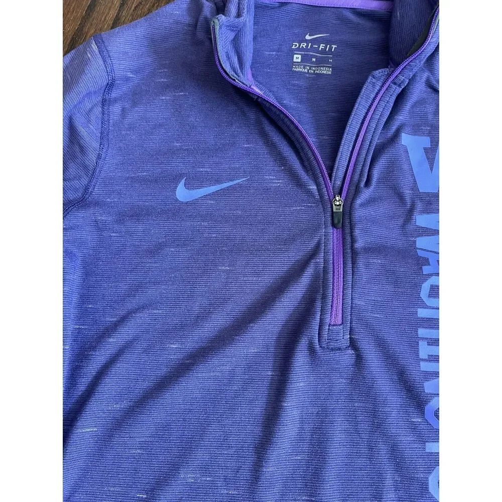 Nike Dri Fit Washington Huskies‎ Womens Medium Half Zip Compression Purple